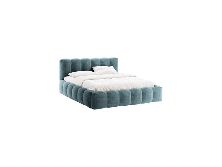 Design Polsterbett „Cameron“ mit Ablagefach, Chenille Jeansblau CXL by Christian Lacroix