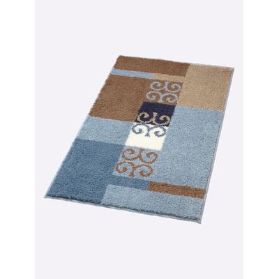 Badematte GRUND Gr. 2, blau (bleu, beige), rechteckig (70cm x 120cm ), Badematten, Badematte