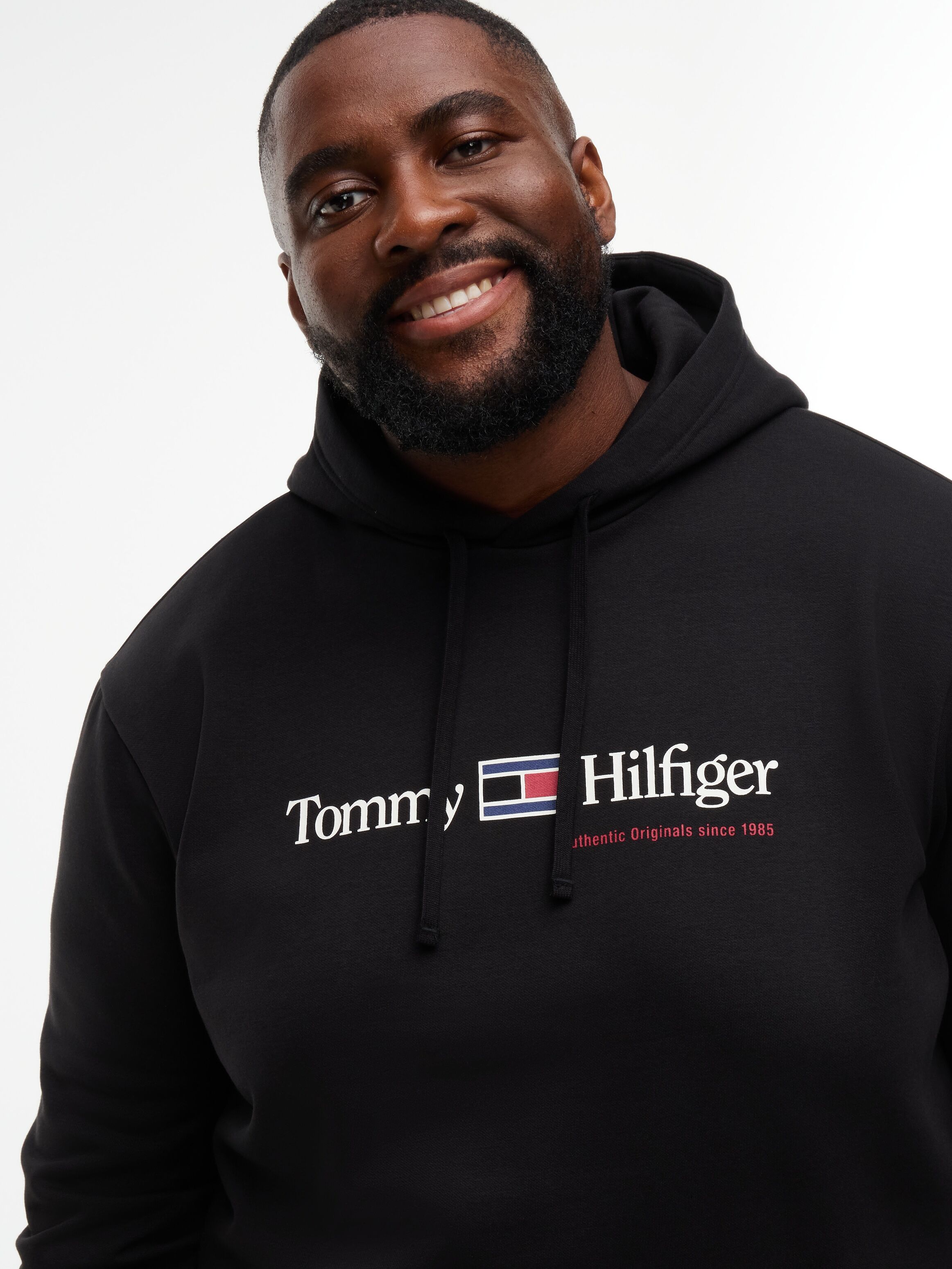 Hoodie "BT-RWB GRAPHIC FLEECE", Herren, Gr. 3XL, schwarz, Sweatware, Obermaterial: 63% Baumwolle, 37% Polyester, TOMMY HILFIGER BIG & TALL, normal, Bündchen, Sweatshirts Hoodie, Grosse Grössen schwarz 3XL