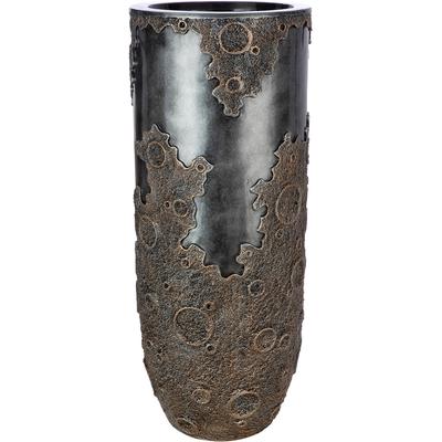 Übertopf GILDE "Übertopf XXL rund Nebula anthrazitfarben", braun (goldfarben, schwarz), B:36cm H:90cm T:36cm Ø:36cm, Fiberglas, Pflanzgefäße, Übertopf, XXL, Nebula, Pflanzgefäß, Indoor, Dekoration, Wohnzimmer