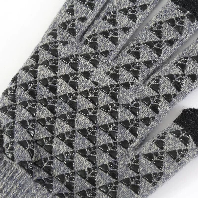 INF Gants chauds au toucher Gris/noir (taille unique)