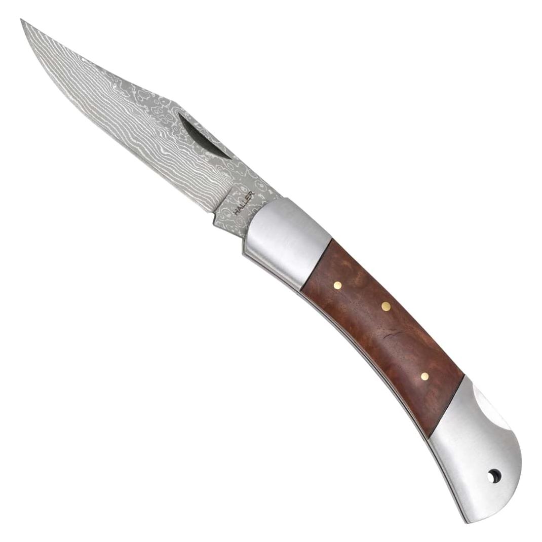 Haller Damast-Taschenmesser Wurzelholz (8.50 cm) (36612835)