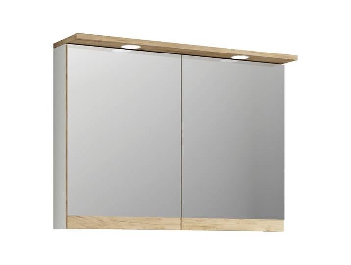 Spiegelschrank Cosila Weiß/Honigeiche mit LED