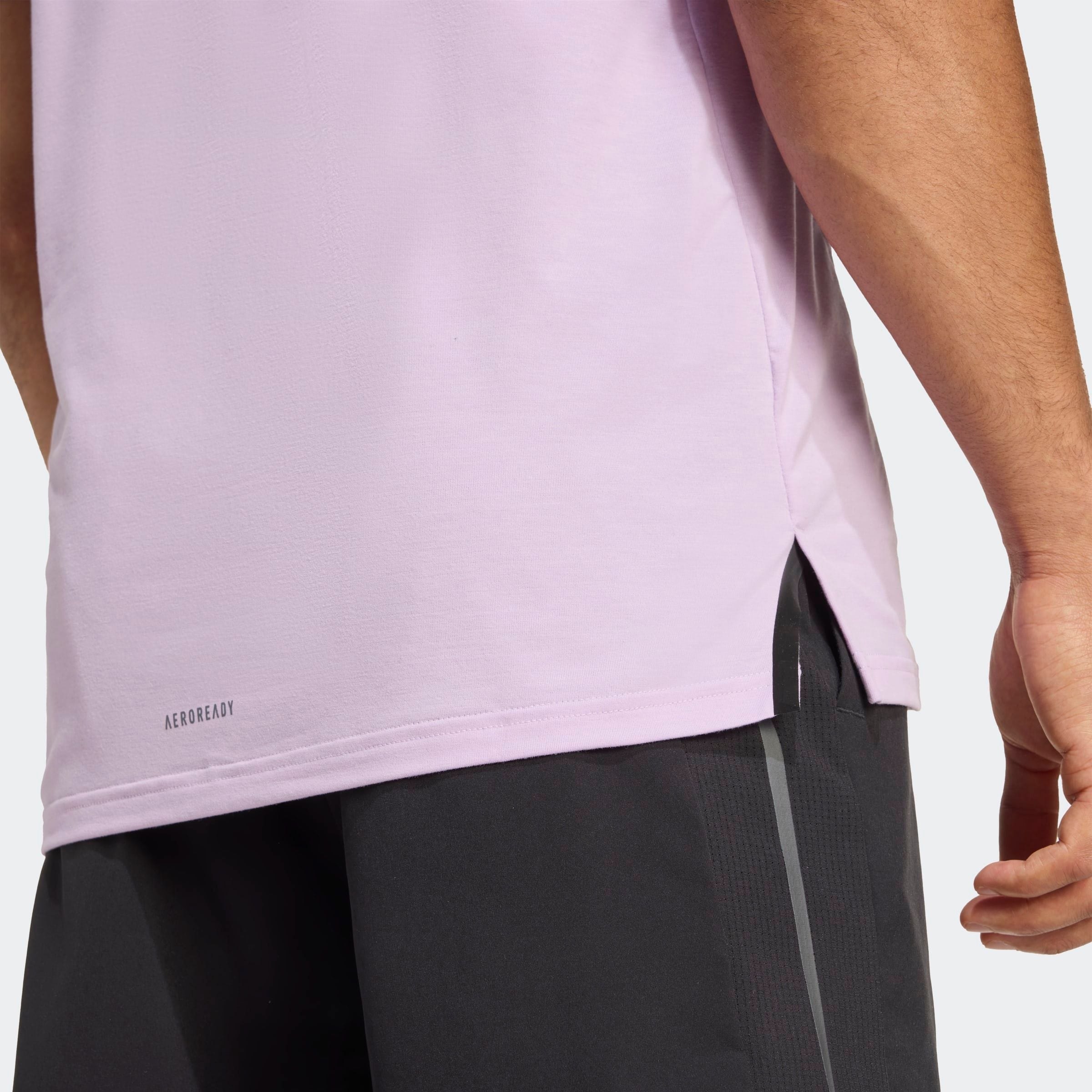 T-Shirt ADIDAS PERFORMANCE "DESIGNED FOR TRAINING WORKOUT", Herren, Gr. 3XL, rosa (powder plum), Obermaterial: 81% Polyester, 14% Lyocell, 5% Elasthan, Rundhals, Shirts T-Shirt, mit Rundhalsausschnitt, ohne Verschluss, sportlicher Stil powder plum 3XL