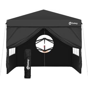 Sekey Pavillon GZ85, schwarz, 3 x 3m, winterfest, wasserdicht, faltbar