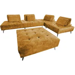 MODULSOFA MIT HOCKER WIOLO Braun Velvet