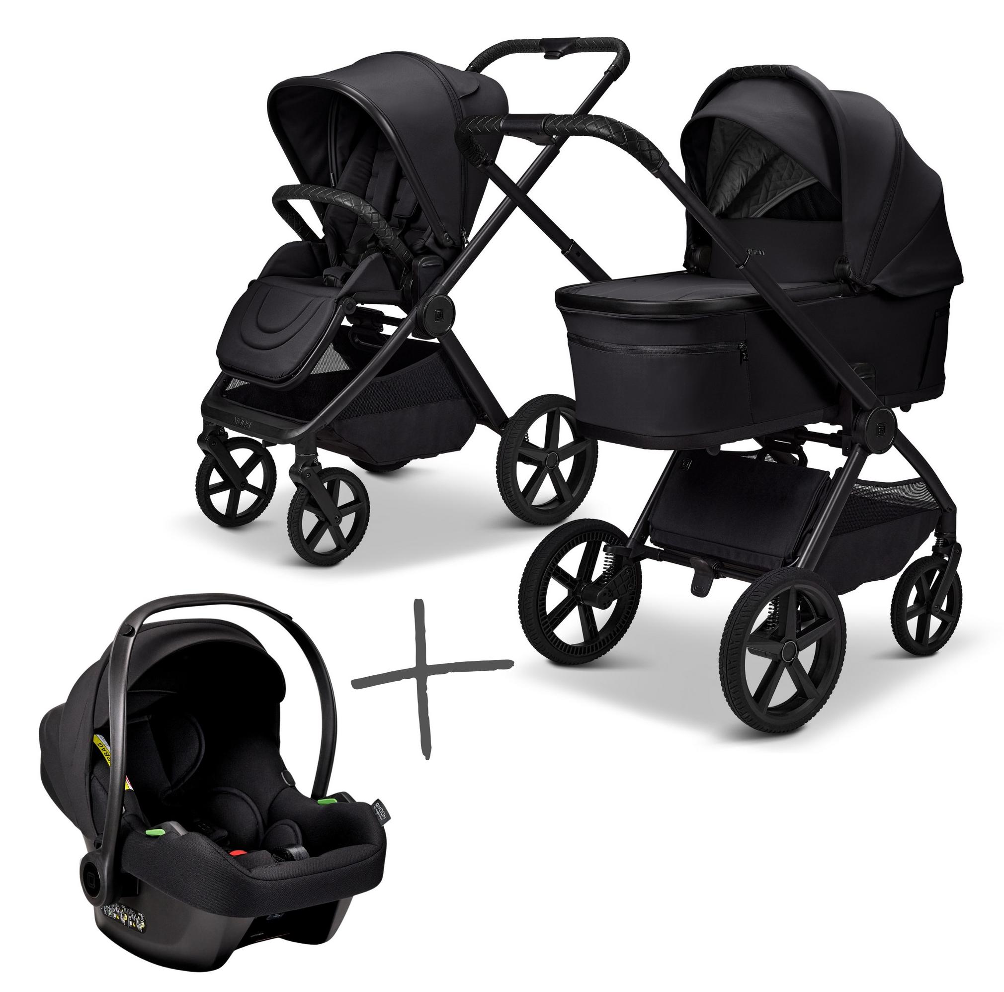 Moon Gio FOLD SET Kombi-Kinderwagen onyx inkl. Cosmo Babyschale