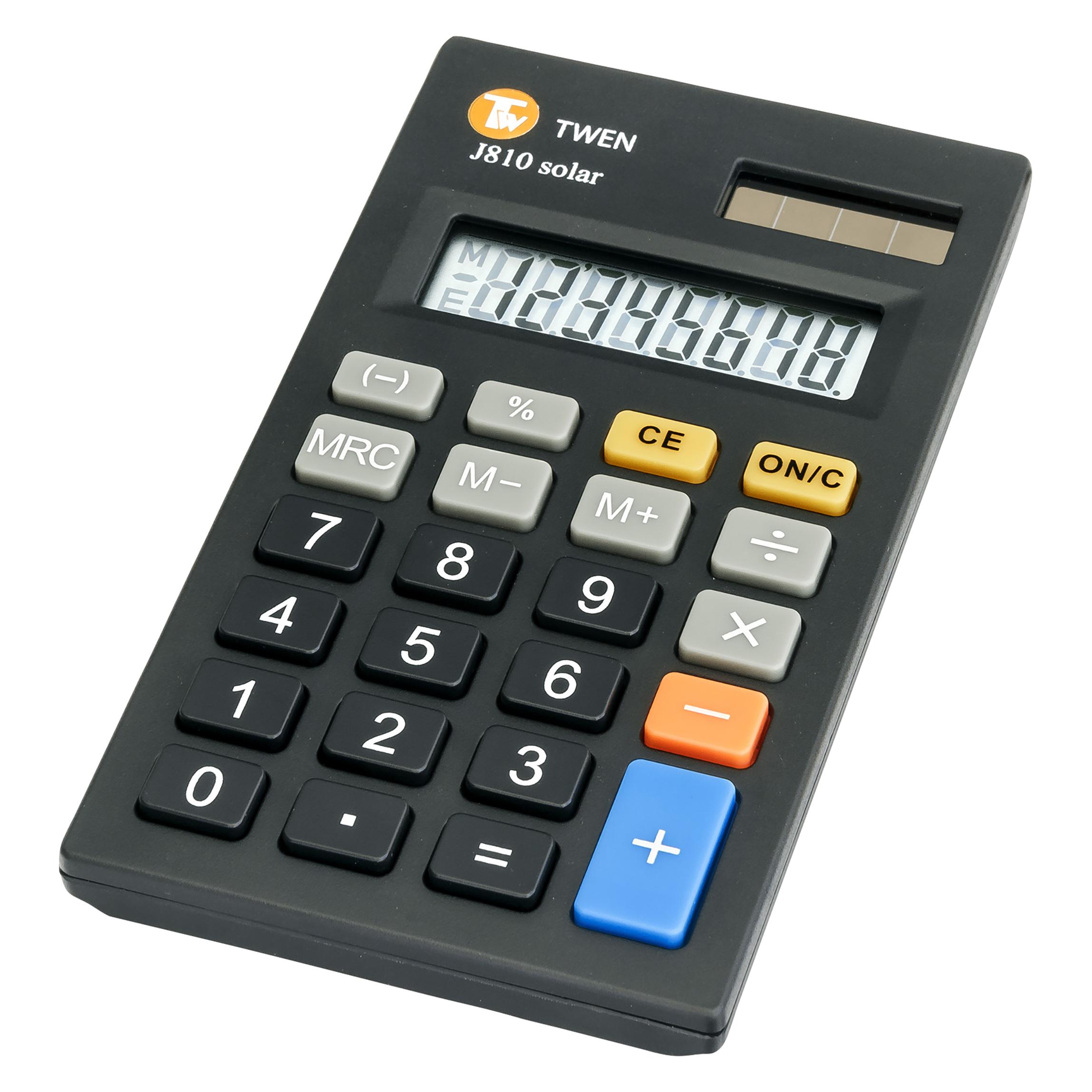 Twen Taschenrechner J 810 Solar Ausführung des Displayanzeige-Umfangs: 1 Farbe: schwarz (Batteriebetrieb, Solarenergie) (22111669)
