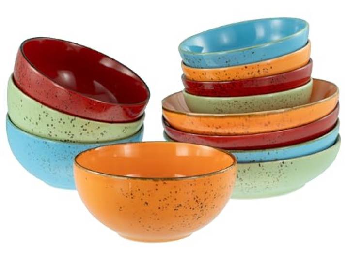Creatable\, 24223\, Série Nature Collection\, ensemble de 12 pièces de bols\, ensemble de bols en grès\, compatible lave-vaisselle et micro-ondes\, production de qualité.
