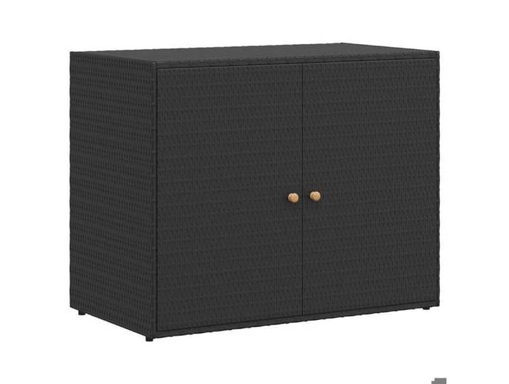 @FRENCH Armoire de rangement jardin Noir 100 x 55 5 x 80cm Résine tressée - Armoire résistant à l'eau 19313
