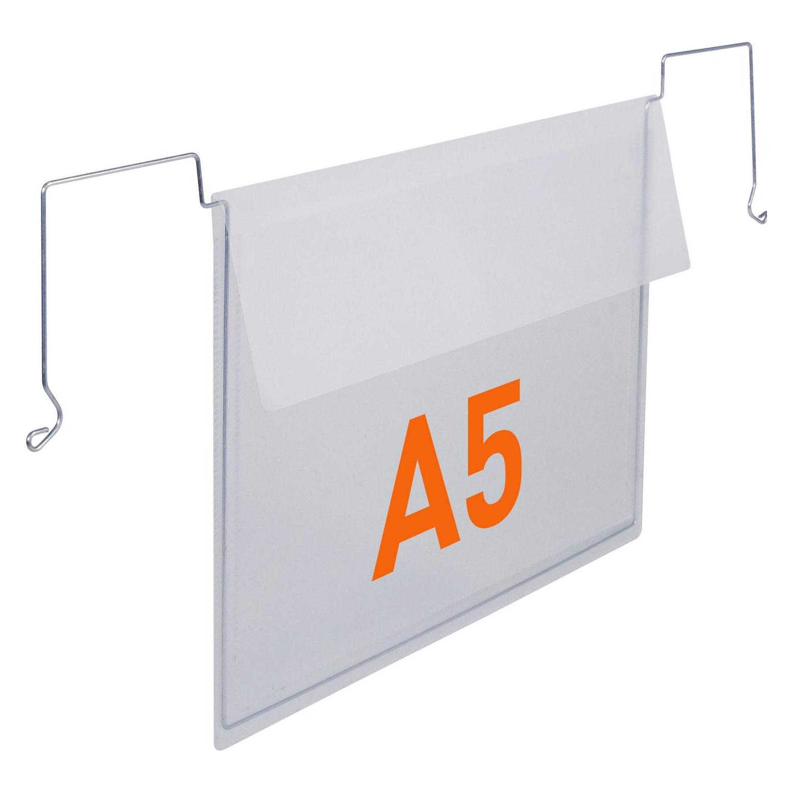Durable Drahtbügeltasche mit Klappe A5 quer PP 50 stk (A5, 50x) (118719)