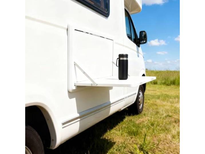 QSPNVFB Wohnmobiltische Wandklapptisch Unsichtbarer Hängetisch, Schwimmend Kleiner Esstische Kunststoff Picknicktisch Für Wohnmobile Camping Außenbereich(White)