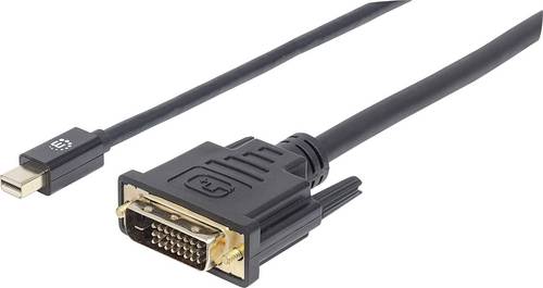 Manhattan Mini-DisplayPort / DVI Adapterkabel Mini DisplayPort Stecker, DVI-D 24+1pol. Stecker 1.80m Schwarz 152150 Folienschirm