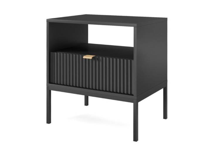 Sepro Meble Nachttisch Schwarz NEW Schwarz, 54x56x39 cm, Schlafzimmer, Nachtkästchen
