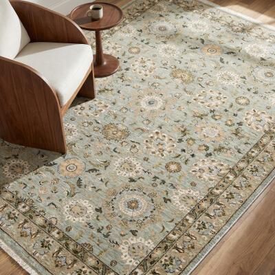 Style Haven Whittier Traditional Bordered Fringed Dense Pile Rug