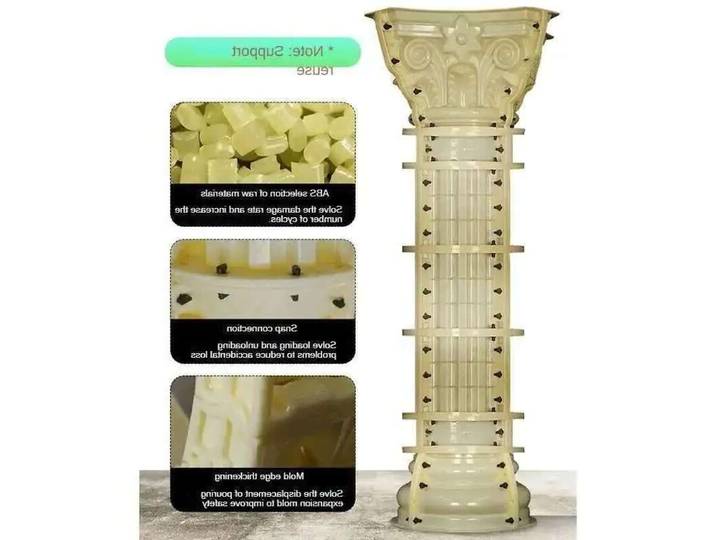 Moule de corps de colonne romaine épaisse, accessoires de colonne de porte de Villa européenne, modèle de ciment moulé dans le lieu, modèle de construction décoratif