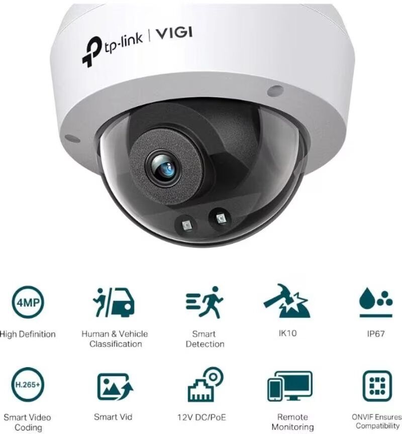 Tp-Link Vigi C240i(4mm) Cámara Ip Domo 4mp Infrarrojos Plástico Talla Única Unisex