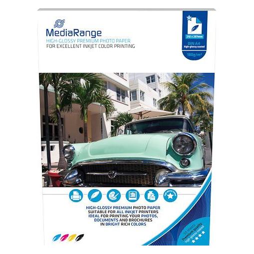 MediaRange Foto Papier (180 g/m², A4, 50 Stk.) (MRINK117)