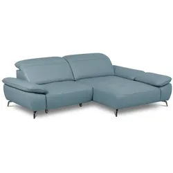 Ecksofa Monza Leder Smoke Blue