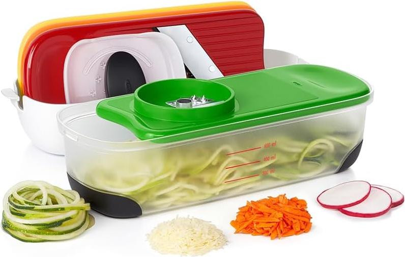 OXO Good Grips set voor spiraal- en raspbewerking met opbergdoos