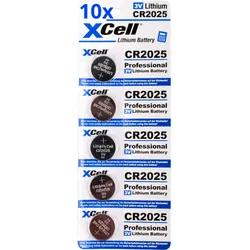 50x CR2025 Lithium-Knopfzelle 3V / 170mAh (10x 5er Pack)