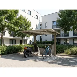 Ximax Aluminium Carport Smart Port Typ 60 253 x 210 cm 75 kg/qm Edelstahl-Look
