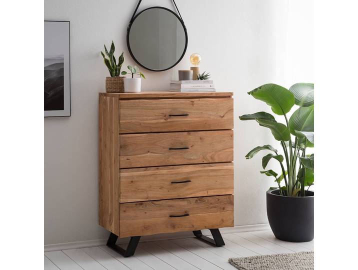 Commode 90 x 113 x 43cm Marron/Acacia