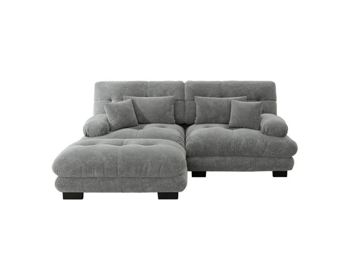 Canapé modulable en chenille avec ottomans gris