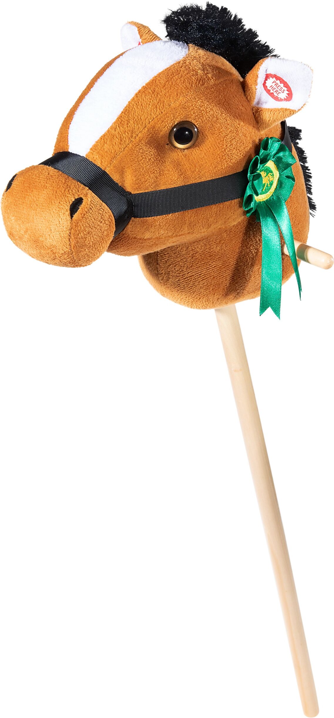 Steckenpferd HEUNEC "mit Plakette, hellbraun", braun (hellbraun), Steckenpferde, KinderH:78cm, Polyester, Steckenpferd, mit Sound, H:78cm