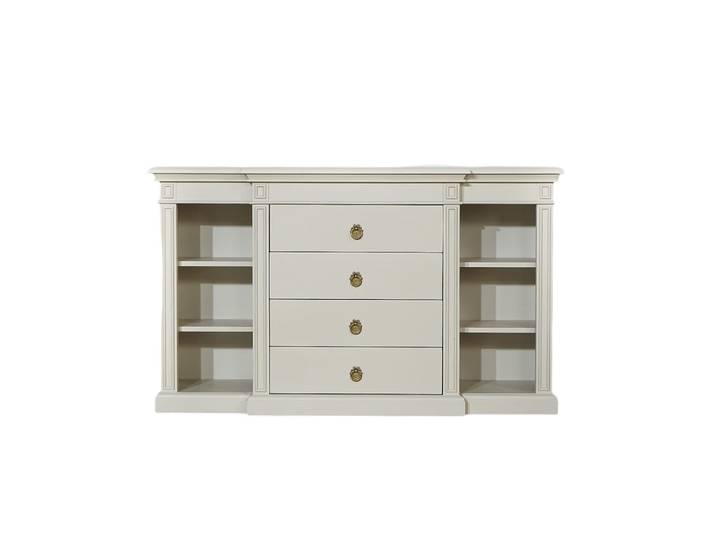 Console style classique, 4 tiroirs, 6 niches noir