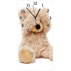 Wallario Uhr 30 x 30 cm, weiße Zeiger Süßer Teddybär