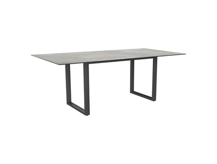 Stern Kufentisch 200x100 cm Aluminium graphit mit Tischplatte