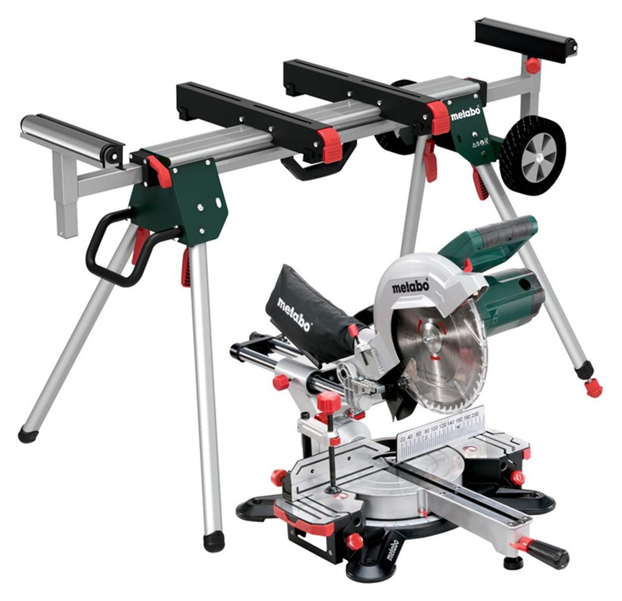Metabo verstekzaag KGS 254 M set met machineondersteuning KSU 251