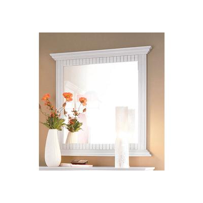 Spiegel OTTO HOME "Rustic, Garderobenspiegel, Landhausstil", weiß, B:78cm H:80cm T:5cm, Glas, Spiegel, Rahmen in Kiefer massiv, Breite 78 cm, mit Zierfräsungen
