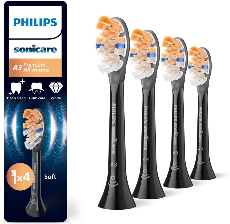 Philips Sonicare Premium All-in-One HX9094/88 Ersatzkopf für Zahnbürste Black 4 St.