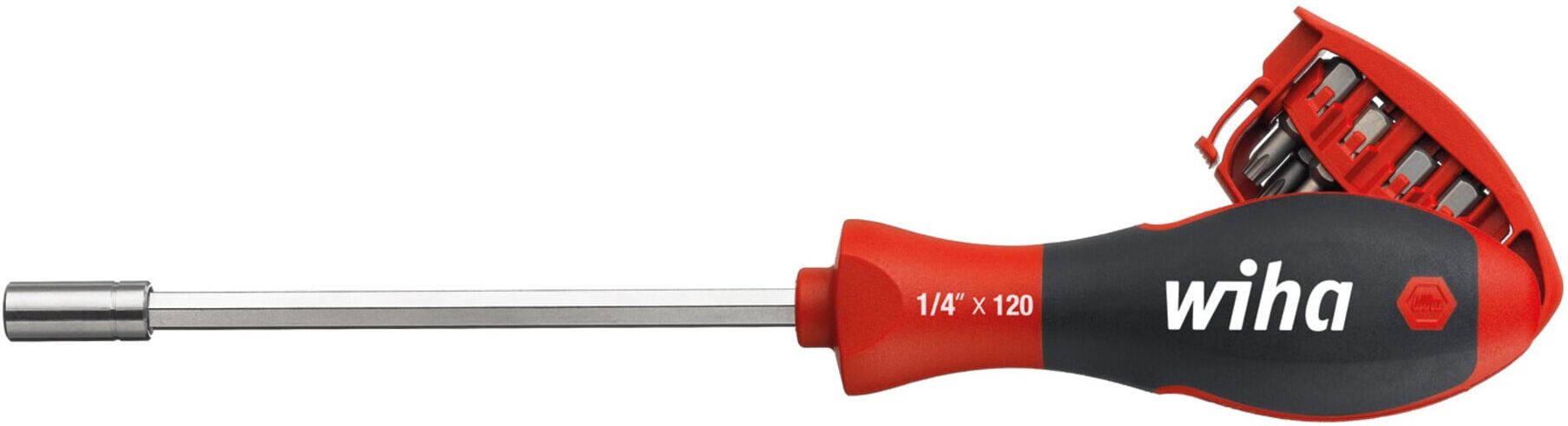 Wiha Schraubendreher mit Bit Magazin magnetisch TX mit 8 Bits, 1/4" (32902)