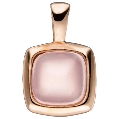 Kettenanhänger JOBO "Anhänger quadratisch", rosa (roségoldfarben), Schmuckanhänger, Damen, Silber 925 (Sterlingsilber), Kettenanhänger, 925 Silber roségold vergoldet mit Glasstein