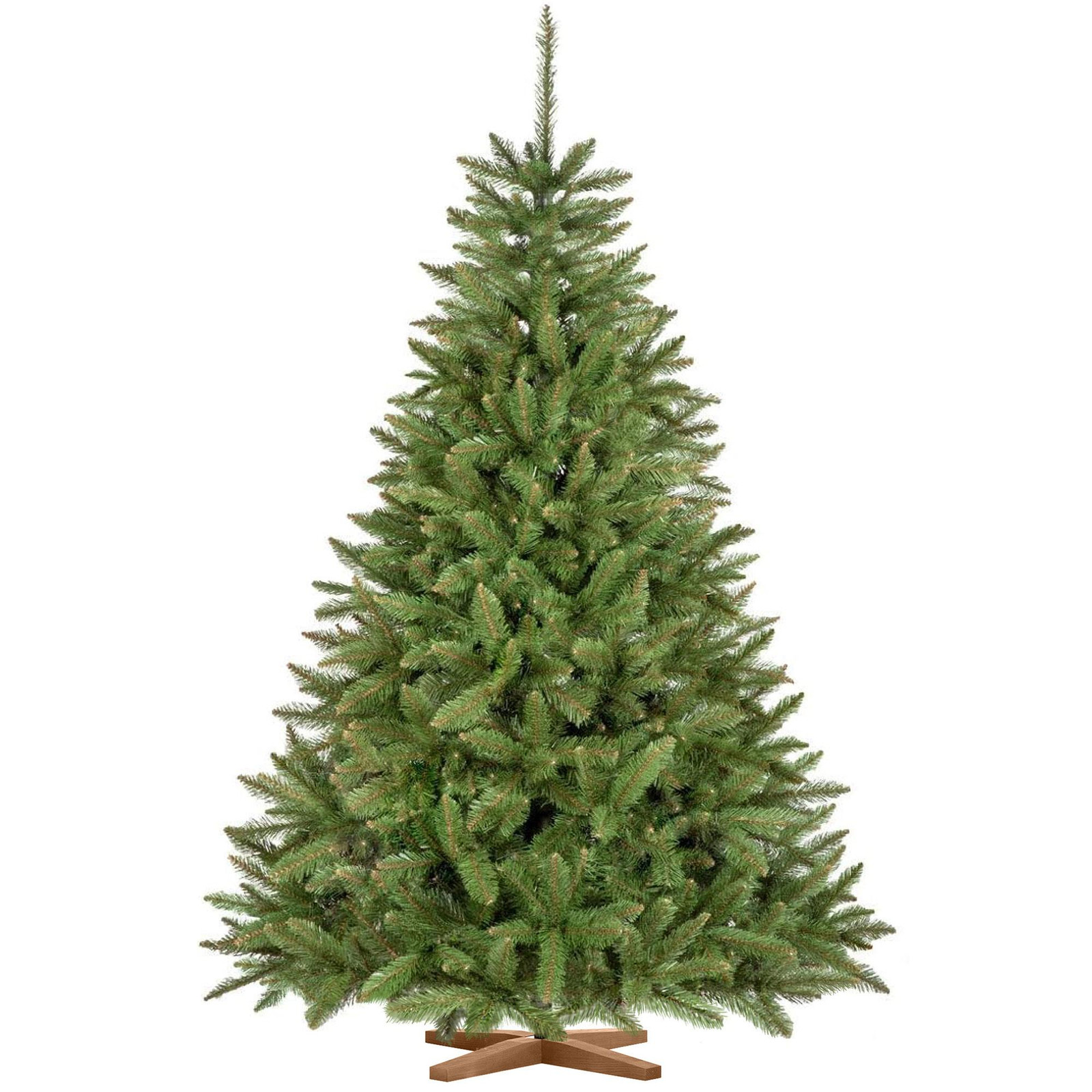 FairyTrees Kunstkerstboom Spar Natuur met Houten Standaard, Hoogte: 180 cm