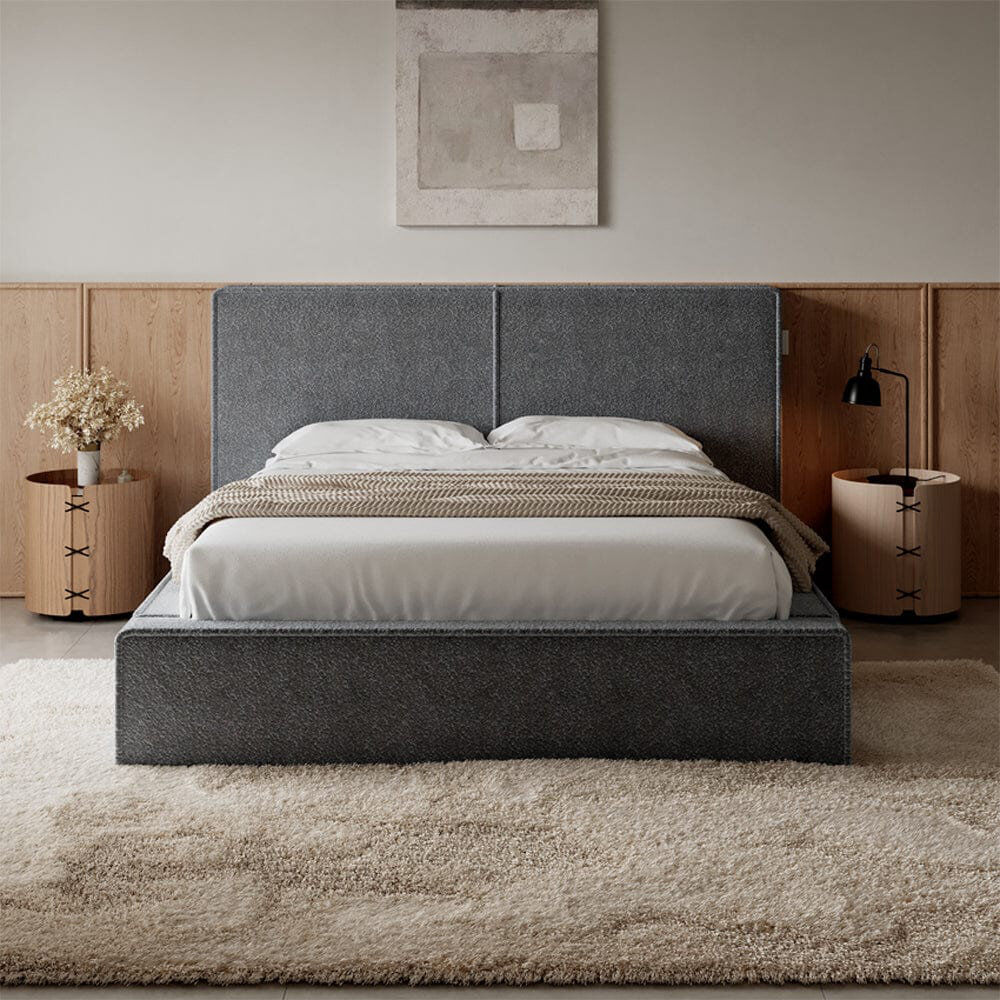Latitude Run Ammaarah Upholstered Lift Up Storage Bed Frame Grey Kingsize (5')