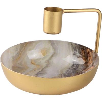 Kerzenhalter AM DESIGN "aus Metall", grau, B:12,5cm H:8cm Ø:12,5cm, Metall, Kerzenhalter, Kerzenhalter, 2er Set, BxH: 12,5x8 cm