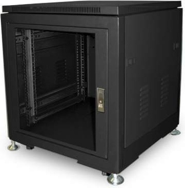 Fonestar FRA-10U, Freistehendes Gestell, 10U, Lenkrollen, 30 kg, Schwarz, Metallisch