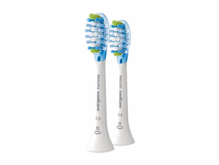 Philips Ersatzbürsten C3 Premium Plaque Defence HX9042/17, 2 Stück Bürstenköpfe – Ersatzbürste/Zahnpflege Zubehör – weiss