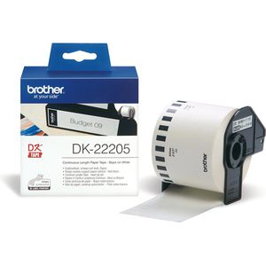 Brother-Etiketten DK-22205, weiß, Endlos-Etiketten, Papier, (HxB) 62mm x 30,48m