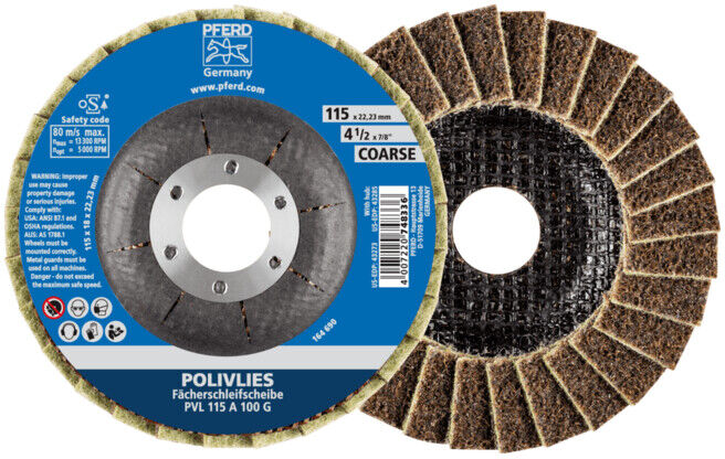 Disque à lamelles POLIVLIES® D.115xHmm granul. grossier PFERD (44694101)