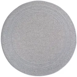 Outdoor-Teppich Bordüre Natur Grau 80x80 cm Wetterfest