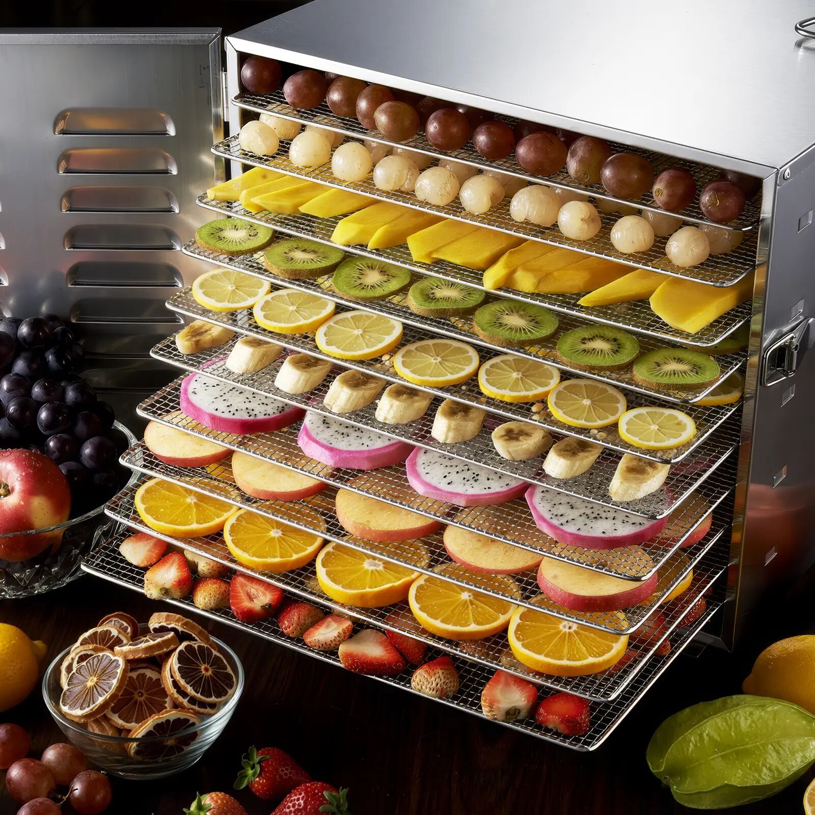 Royal Catering Kasvikuivuri - 1000 W - 10 tasoa RCDA-1000/59S