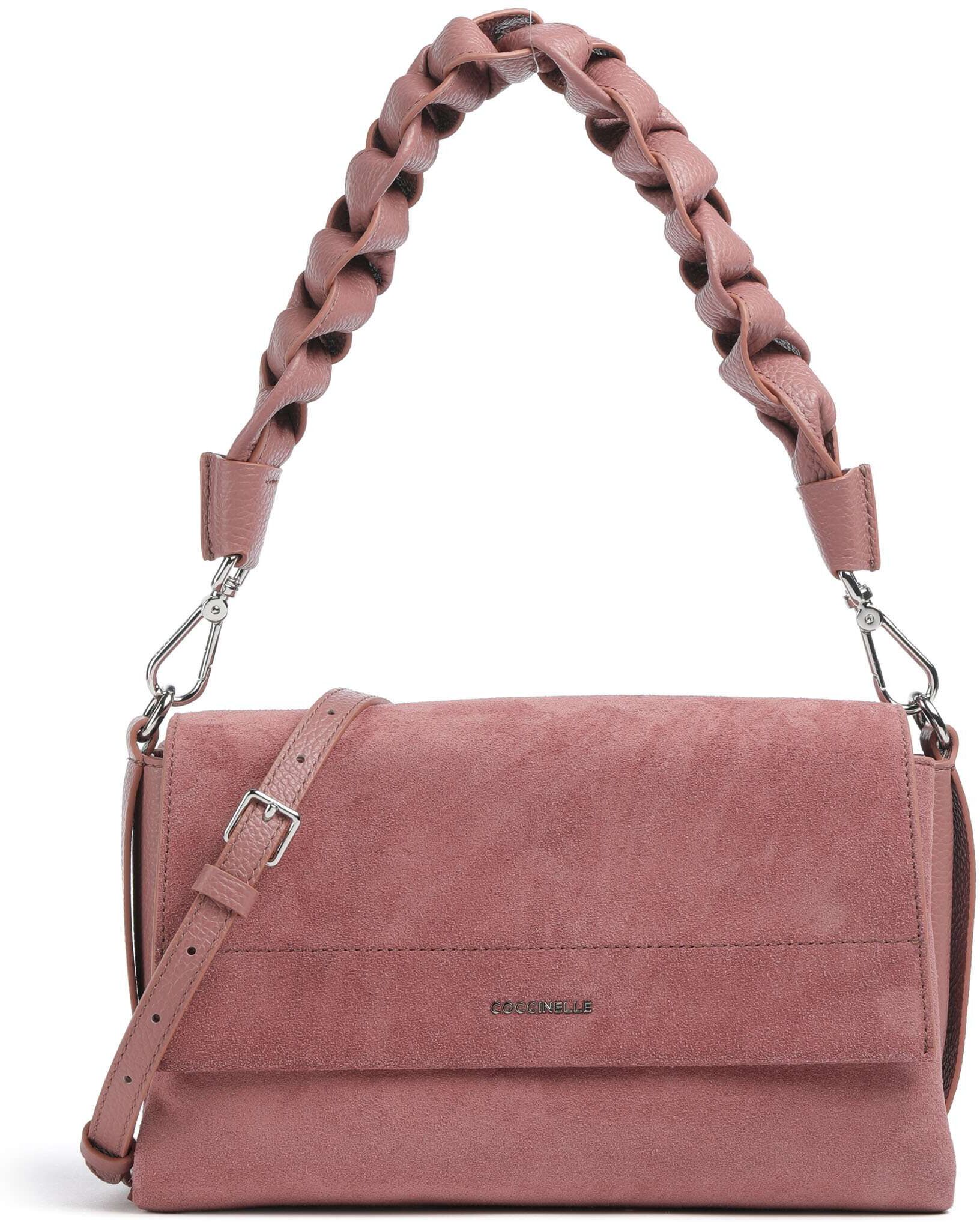 Coccinelle Boheme Suede Schultertasche aus Leder, pink