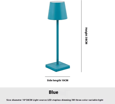 Inspire Curations Cordless USB Rechargeable Table Lamp With Touch Control For Bedroom, Restaurant & Home Decor blue changeable