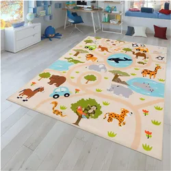 TT Home, Spielteppich + Spielmatte, Kinderzimmerteppich Teppich Junge Mädchen Kinderteppich Baby Rutschfest Strasse (340 x 240 cm)