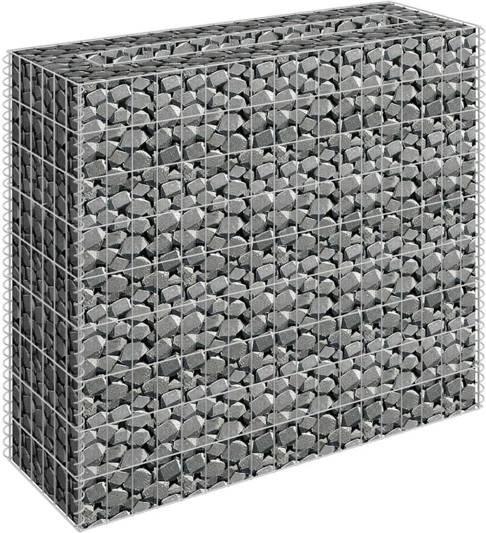 Dakota Fields Gabion raised bed galvanized steel 180 x 50 x 100cm 90cm H x 90cm W x 30cm D